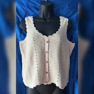 Pre-Loved Tan Crochet Tank Top